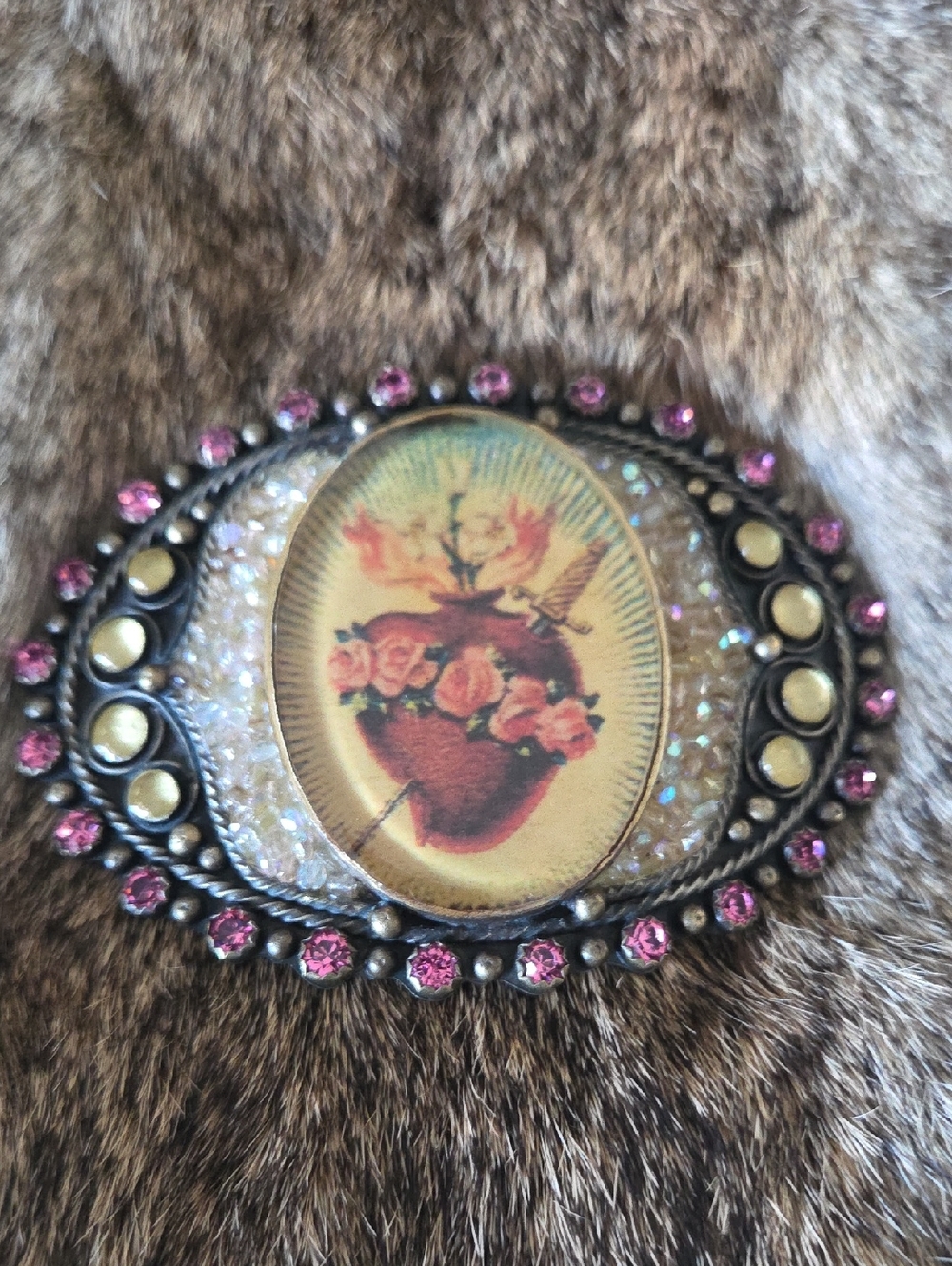 Sacred Heart Virgin Saints & Angels Belt Buckle